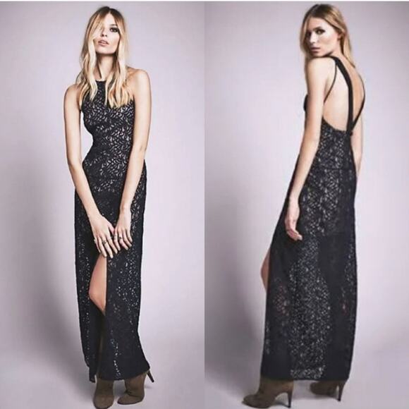 NWT Free People Lace Column Formal Size 4 Dress - Picture 9 of 9
